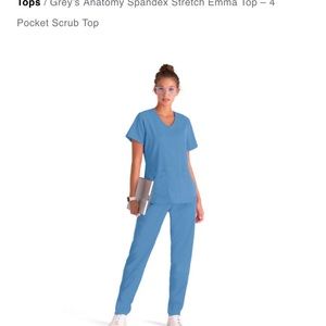 Greys Anatomy Ciel Blue Scrub Set (Small)